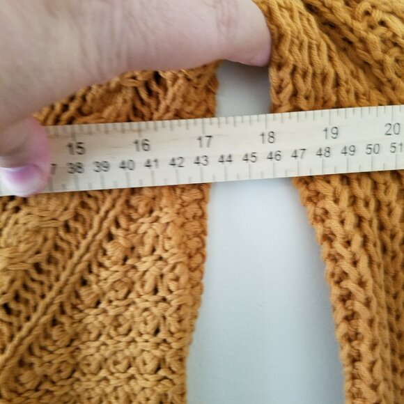 Aeropostale off the shoulder cold shoulder brown sweater cables size S - Picture 8 of 10